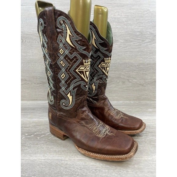 Nokota Horse 7531 Brown Western7 Cowboy Boots Women's Rodeo Ranch Vintage Boho